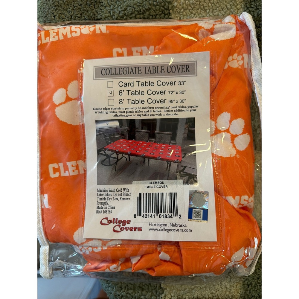 Clemson Tigers 6 Foot Fitted Table Cover College Covers Orange NCAA Tailgate